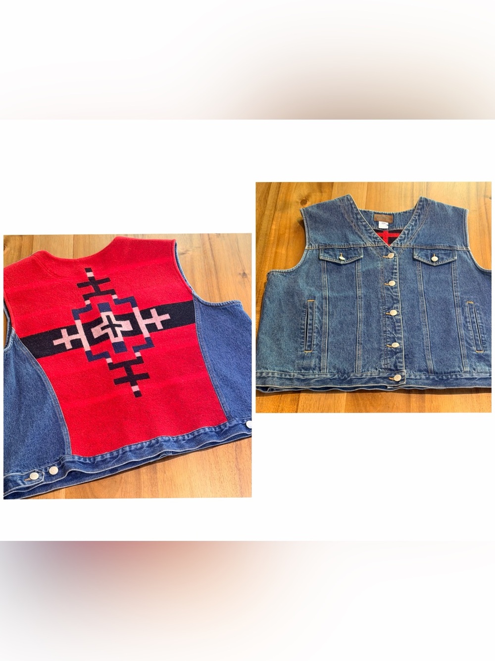 VTG Pendleton Originals Plus Denim Wool Blanket Back Vest Women’s 2X EUC